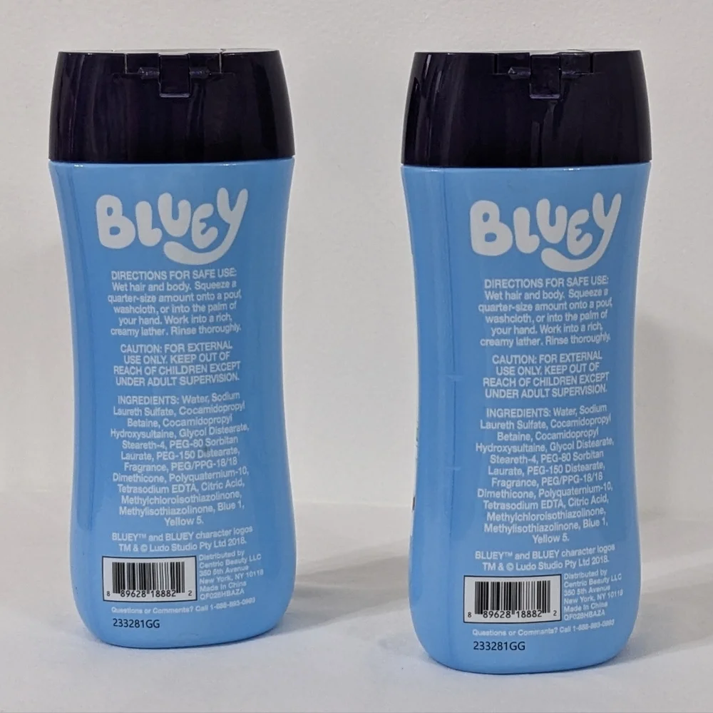Bluey 3 in 1 Berry Scented Body Wash, Shampoo & Conditioner, Bundle of 2, NEW